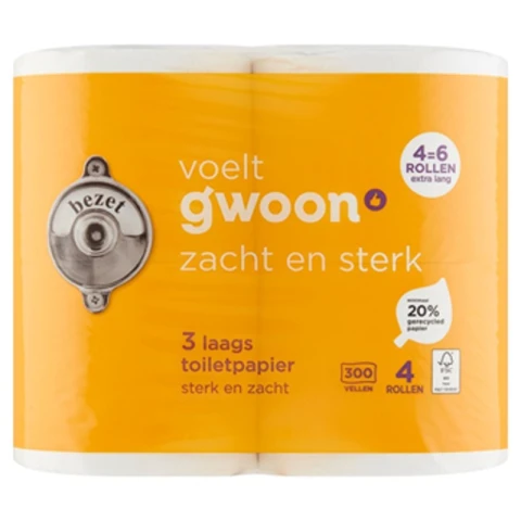 Gwoon G’woon Toilet Paper 3 Ply 4 Pack