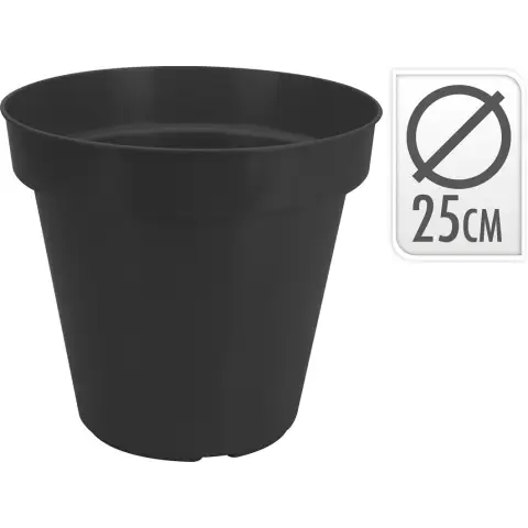 Flowerpot Garden Decoration Flower Planting Multiple Sizes Available Plastic Black 25cm
