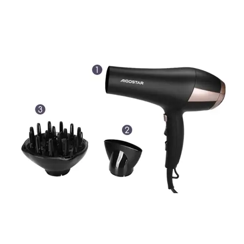 Aigostar Haartrockner Ionic 2400W Schwarz VDE/Monique