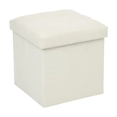 Atmosphera Velvet Ottoman - Foldable - Beige