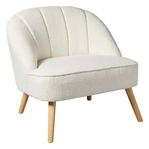 5Five NAOVA weiß houten bouclé Fauteuil
