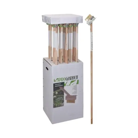 Pro Garden Weed Brush With Wooden Handle