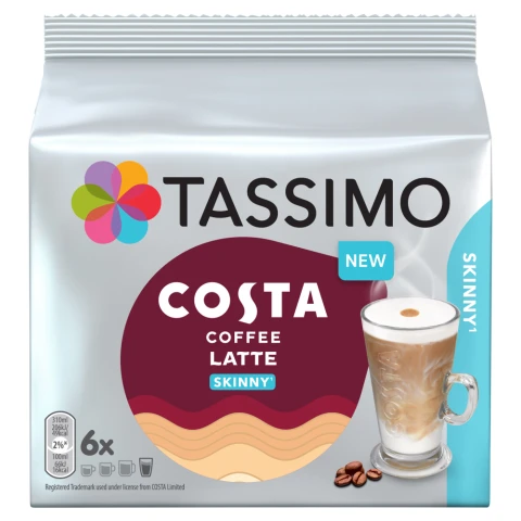 Tassimo Costa Skinny Latte Pods 200g