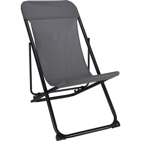 Folding Lounger Dark Grey