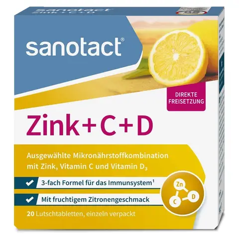 Sanotact Zink + C + D Lutschtabletten 20 Stück