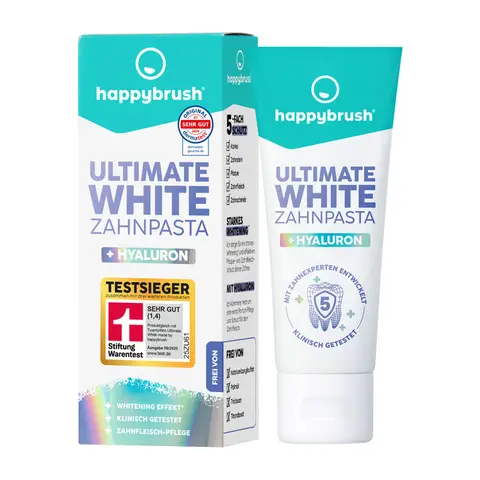 happybrush Zahnpasta Ultimate White + Hyaluron, 75 ml