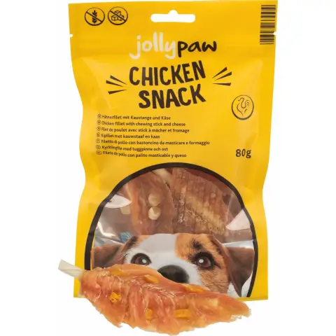 Jollypaw by Trixie Kippen Snack, met kauwstick en kaas, 80 g