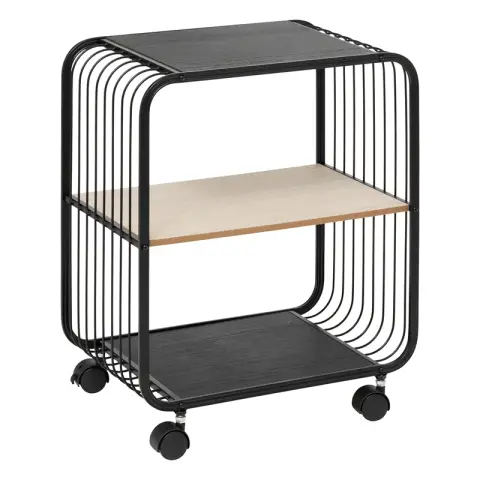 Étagère à 2 niveaux en métal et bois