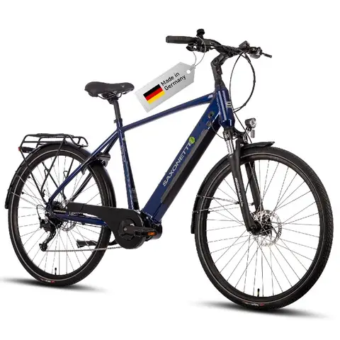 Saxonette 28" E Bike Herren Trekking, 70NM Mittelmotor, 36V 11,4Ah Akku, 120KM Reichweite, 9-Gang RH54CM