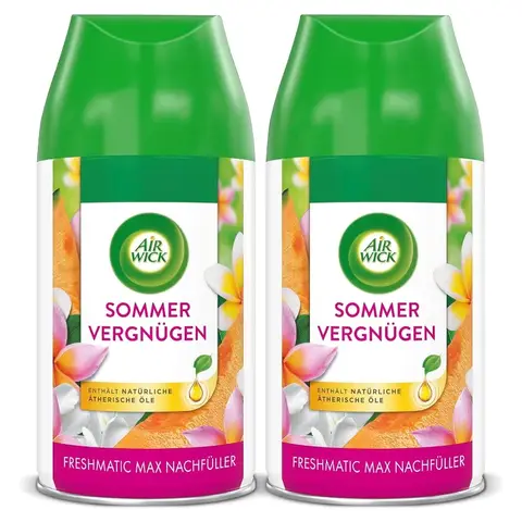 Air Wick Freshmatic Max Nachfüllbeutel, 2er-Pack – Sommerfreuden, 500 ml