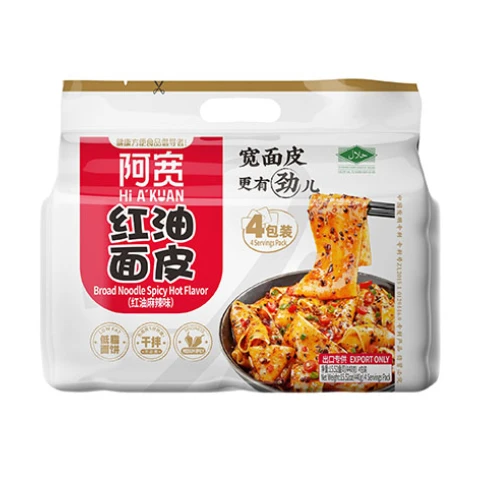 AK Broad Noodle (4pcs) - Spicy 阿宽红油面皮-麻辣(4pcs)440g