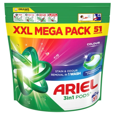 Ariel 3in1 PODS, Washing Liquid Capsules 51 Washes