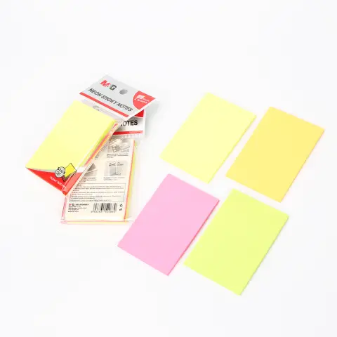 M&G 3"x2" Neon Color Sticky Notes 100 sheets(25sheets x 4colors) 76*51mm