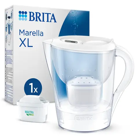 Brita Wasserfilterkanne Marella XL Weiß 3,5L inkl. 1x MAXTRA PRO ALL-IN-1 Filter