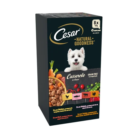 Cesar Natural Goodness Grain Free Adult Dog Food Mix Casserole 8x100g Tray