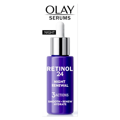 Olay Retinol 24 Night Serum for Face, Anti Ageing Skincare: Smooths, Renews, Hydrates, 40ml