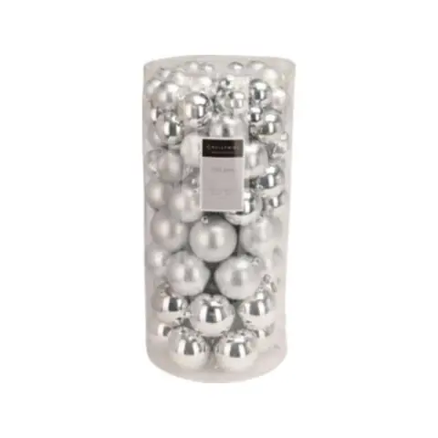 Kerstversiering Bal Set Kerstboom Versiering Ballen Kleur Ballen - 100 stuk - Zilver