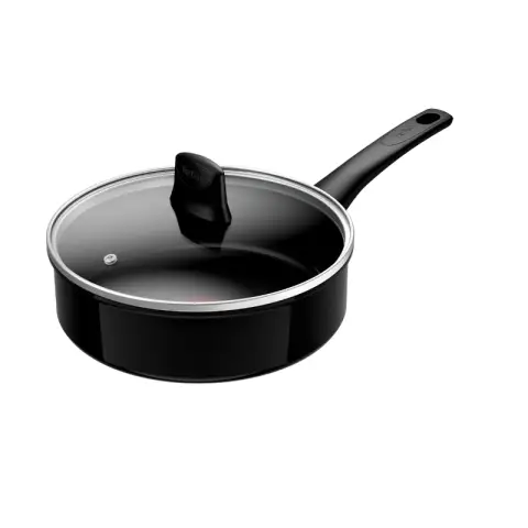Tefal Renew schwarze Keramik-Antihaftpfanne mit Deckel – 24 cm