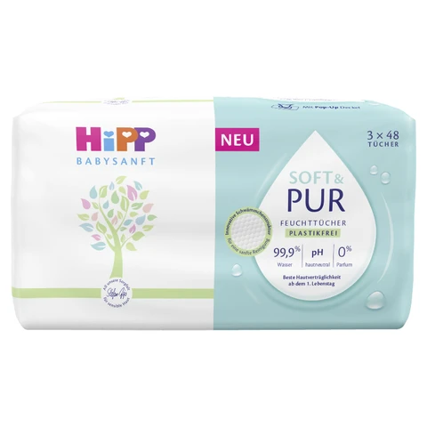 HiPP Baby Soft Wipes Soft & Pure 3 x 48 Sheets