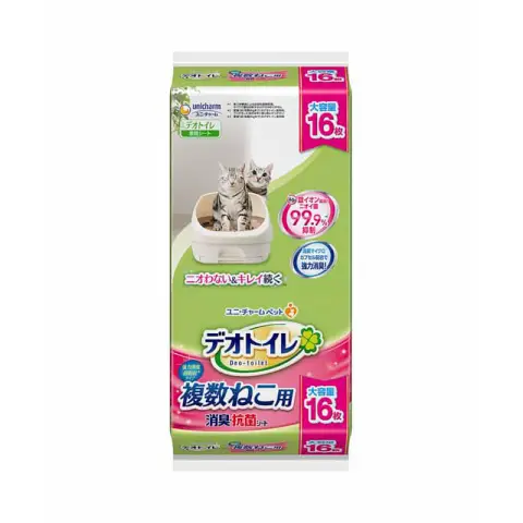 Sofy unicharm Deo-toilet Geurverwijderaar Wekelijks Antibacterieel Kattenbakmat 16st (Meer Katten) Ongeparfumeerd