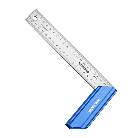 WORKPRO Try Square Stainless Steel Aluminium Handle Woodworking Carpenters Locksmith 200mm
