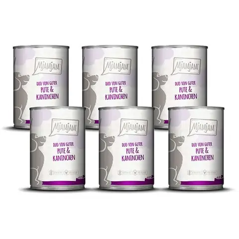 MjAMjAM Conserve pour chien Duo dinde et lapin - 400 g x 6