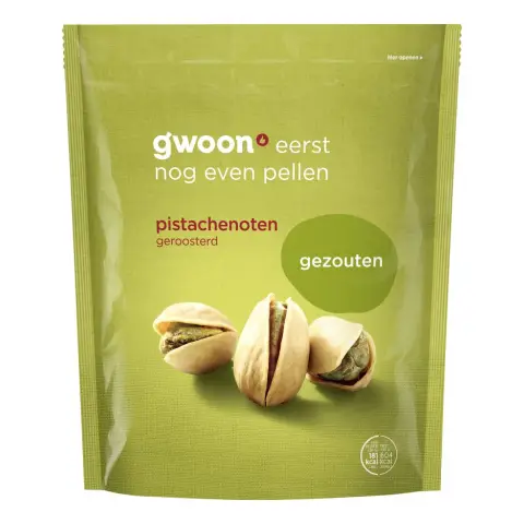 G'woon Gesalzene Pistazien-Nüsse Tasche 250 g