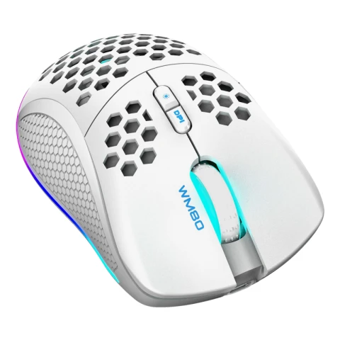 Deltaco Gaming White Line WM80 Wireless Lightweight Gaming Mouse, RGB LED - White White - Wireless