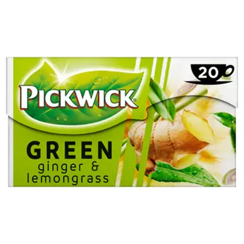Pickwick groene thee met gember en citroengras, 20 theezakjes