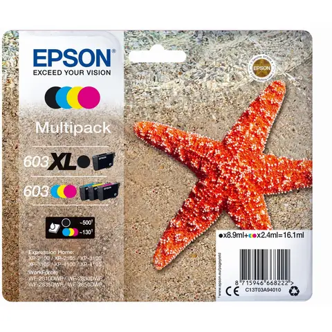 Epson 603 XL inktcartridge 1 stuk(s) Origineel Hoog (XL) rendement Zwart, Cyaan, Magenta, Geel