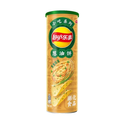 Lays potato chips-scallion pancake flavour 90g 乐事无限罐装薯片-葱油饼 90g