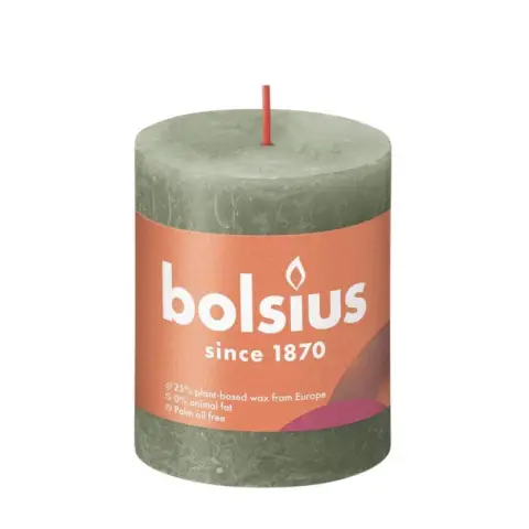 BOLSIUS Rustic Candle Shine 8 cm Fresh Olive