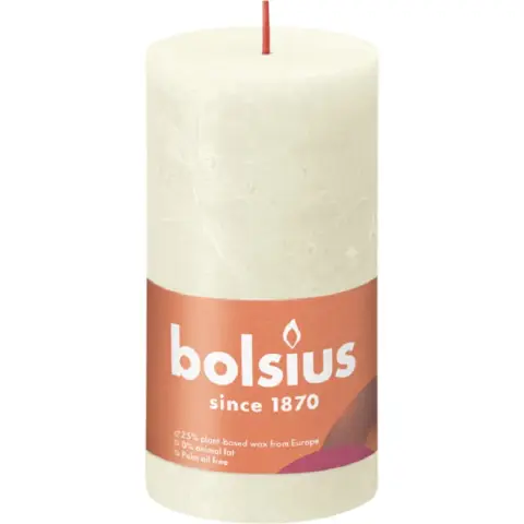 BOLSIUS Rustiek Stompkaars Shine 13 cm Soft Pearl