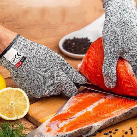 16 cm Schnittschutzhandschuhe Level 5 Sicherheitsarbeit Glasschneiden Sicherheitsschutz grau