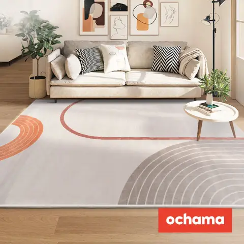 J.Zao Moderner Flächenteppich - Minimalistischer Stil, Rutschfester Teppich für Wohnzimmer, Schlafzimmer,