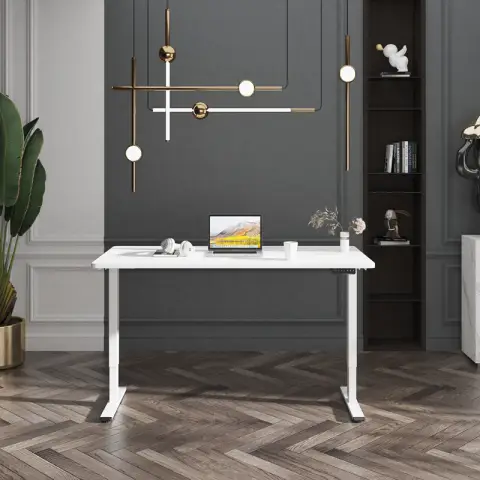 Loctek Elektrisch höhenverstellbarer Schreibtisch, Stehtisch, Schreibtisch mit Trennwand, 160×80cm
