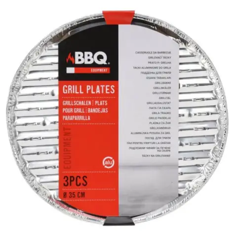 BBQ Collection BBQ Round Baking Tray Tinfoil Baking Tray Ø 35 cm 3 pcs