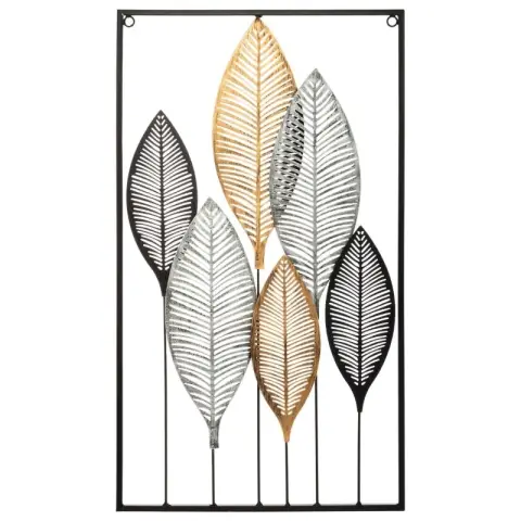 Décoration murale en métal, feuille Floglia, 65 x 37 cm