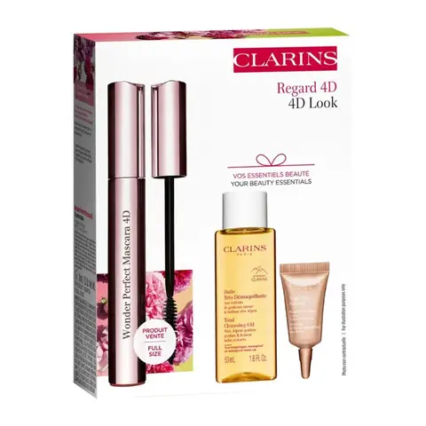 Clarins 4D Beauty Cadeauset (3-delig) (Olie, Oogcrème, Mascara)