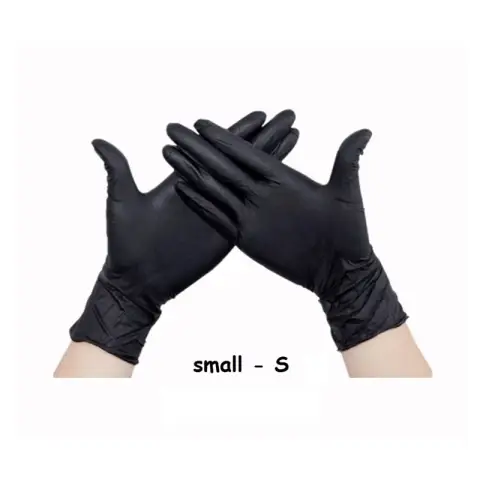 Vp. Nitrile Gloves Black 100pc Small (new)