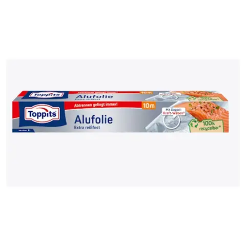 Toppits Alufolie Abreißbox 10 m, 30cm breit