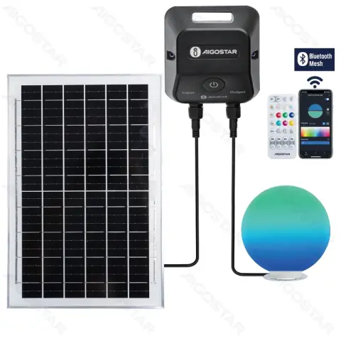 Aigostar Bluetooth Mesh, Smart Solar Bodenleuchte 35W RGBCCT Bunte Glühbirne