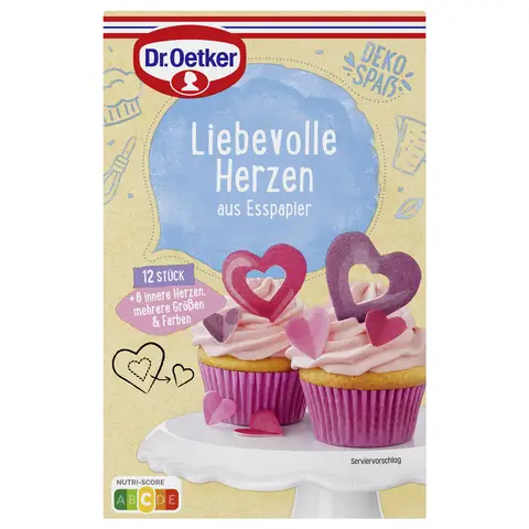 Dr. Oetker Liebevolle Herzen aus Esspapier 12 Stk.
