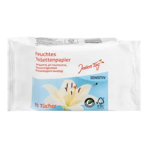 Jeden Tag Täglich feuchtes Toilettenpapier Sensitiv 70 Blatt
