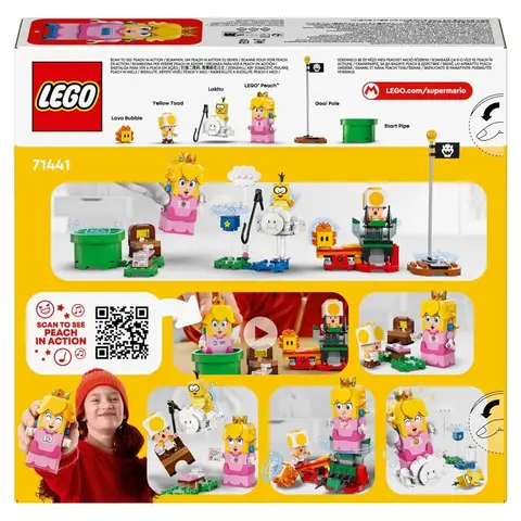 Lego 71441 Super Mario Abenteuer mit der interaktiven Peach, Spielset für Kinder mit gelbem Toad