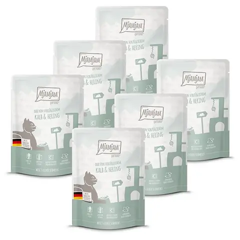 MjAMjAM Quetschie DUO Veau Exquis et Hareng Lot de 6 x 300 g