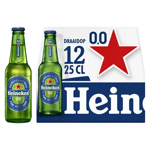 Heineken Premium Pilsener 0.0 Bier Draaidop Fles 12 x 250ml