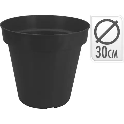 Bloempot Tuin Decoratie Bloem Planten Meerdere Maten Beschikbaar Plastic Zwart 30cm