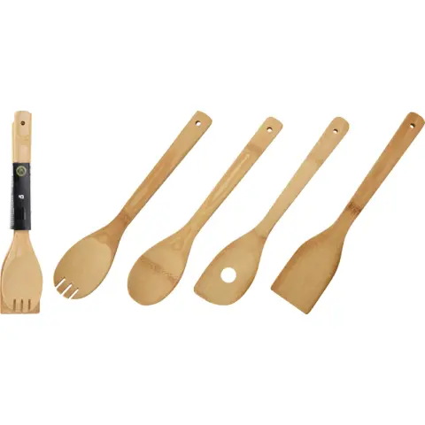 Excellent Houseware Bambusschaufel, Antihaft-Pfanne, spezielle Kochschaufel, Holzspatel, Küchenutensilien 4-teiliges Set