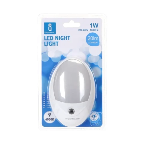 Aigostar LED Nachtlamp met Dag/Nacht Sensor 1W 6500K 20lm 120° Stralingshoek